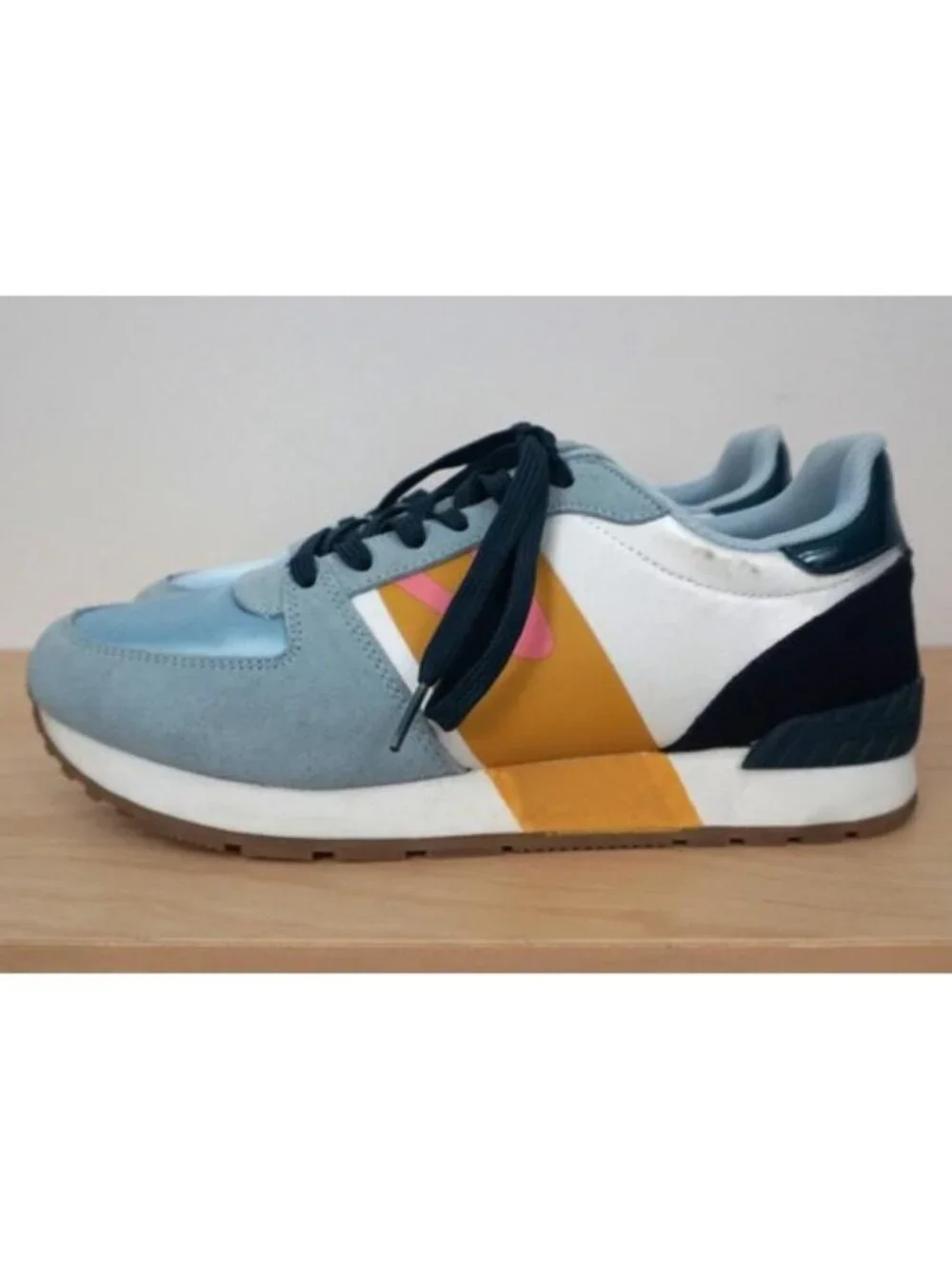 Tretorn Lyola Blue White Lace Up Suede Leather Sneakers Shoes Size 7M